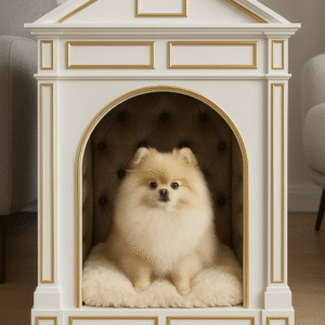 Căsuțe premium de interior pentru căței de companie model "Château Lumière"