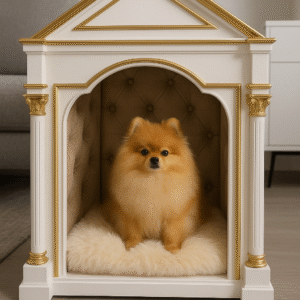 Căsuțe premium de interior pentru căței de companie model "Royal Crown"