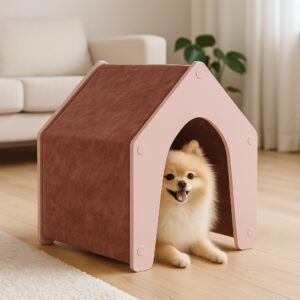 Căsuțe premium de interior pentru căței de companie model CozyPink