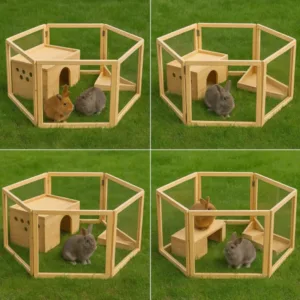 Țarc de interior „Luna” – Joacă și confort pentru animale mici